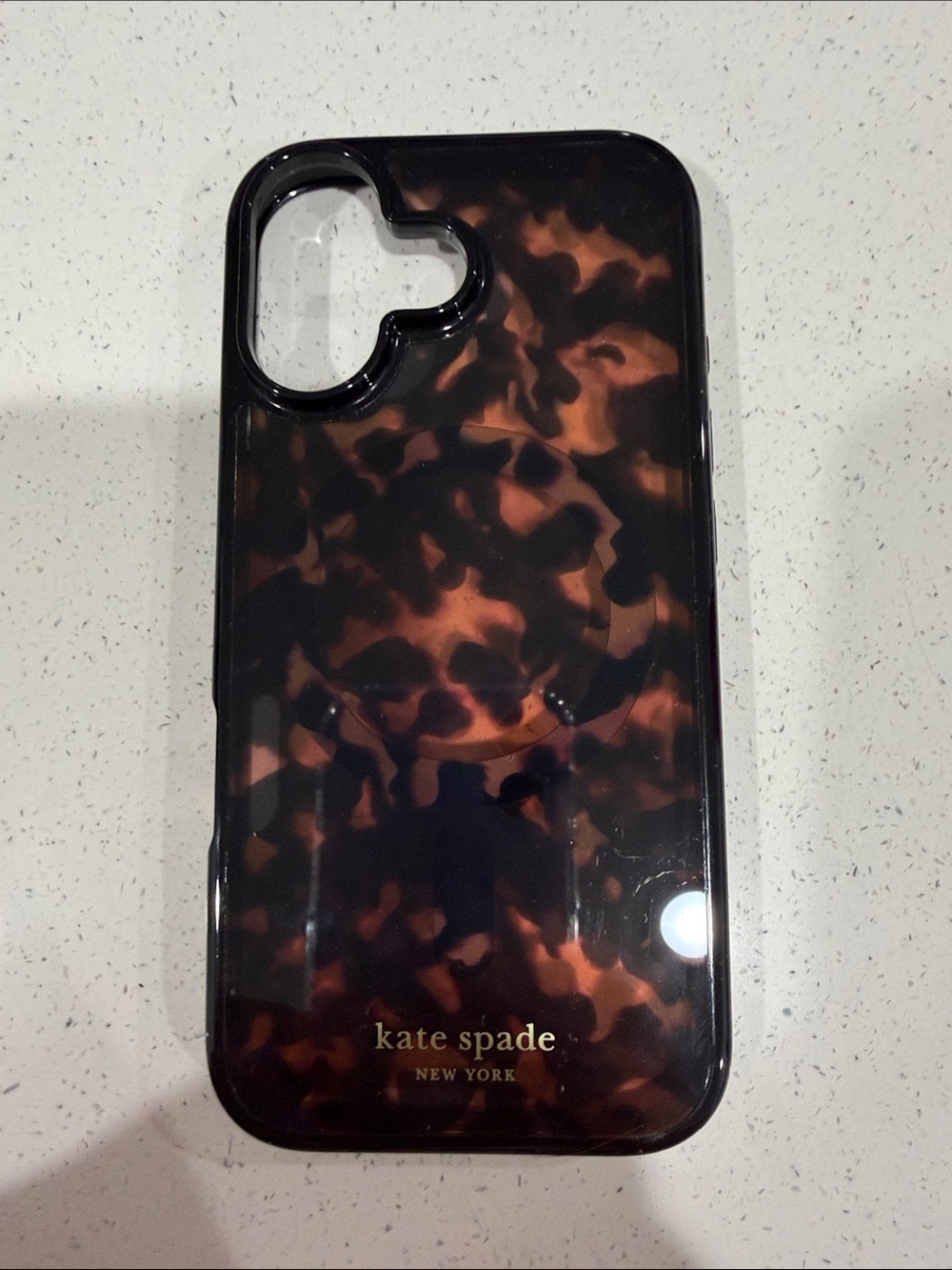 iPhone 17 kate spade Tortoiseshell Acrylic Phone Case in Brown and Black